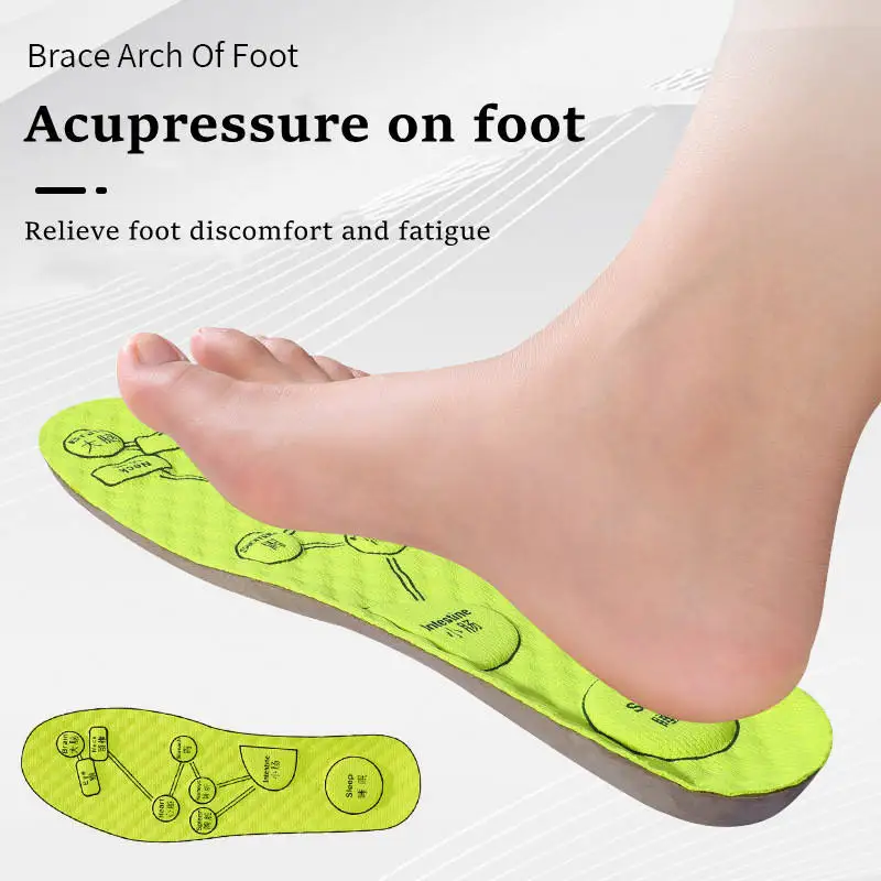 New Support Massage Insoles Acupoint massage Soft Mesh Deodorant Running Insoles Orthopedic Insoles For Feet