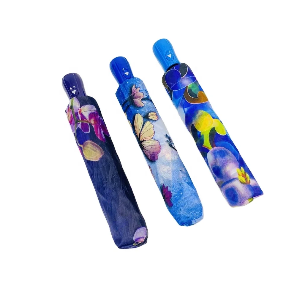 OVIDA sun city lightweight wholesale cheap ladies auto open  compact and portable 3 folding umbrellas with Customized Logo