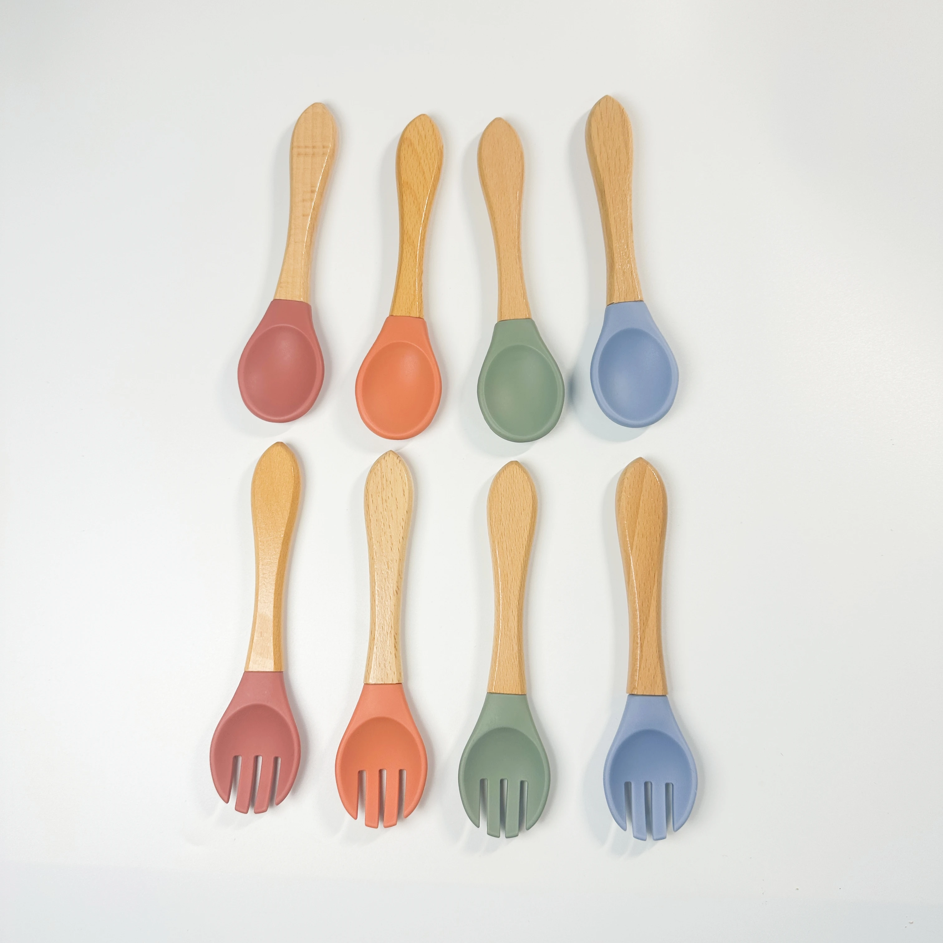 Fast delivery BPA FREE baby silicon feeding spoon and fork set
