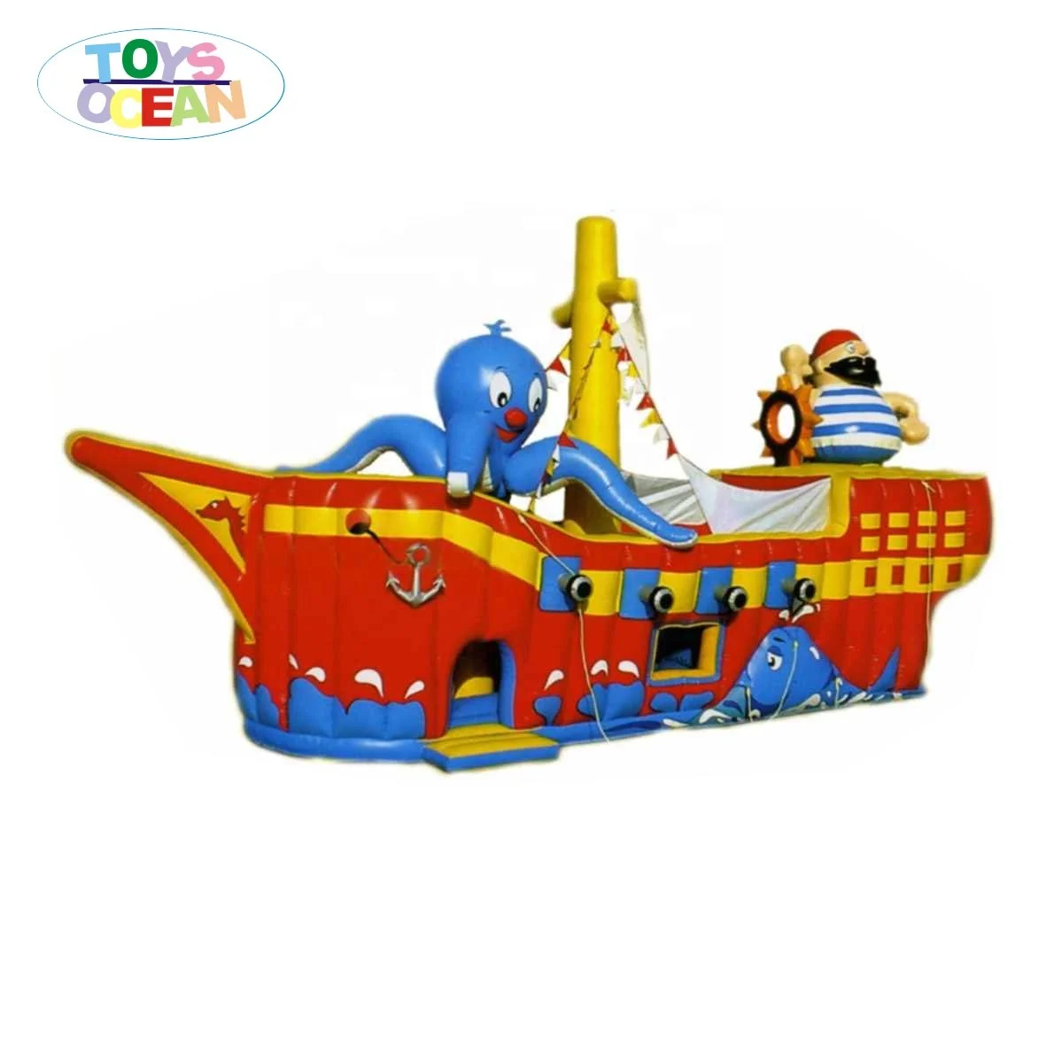 Дешевый надувной пиратский корабль, игровая площадка, воздушный замок с препятствиями, горка