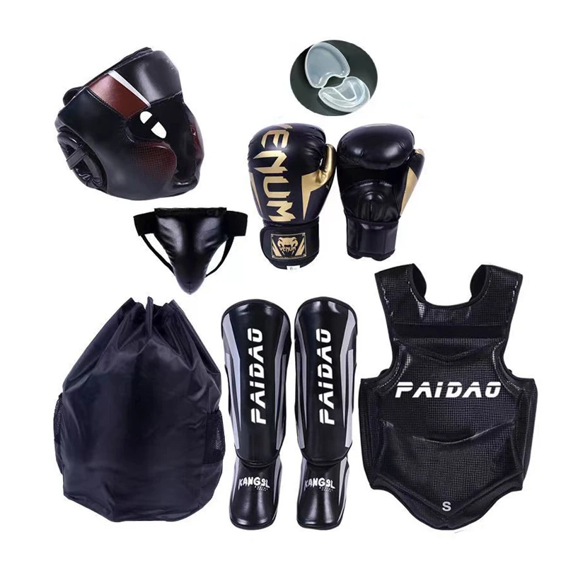 Taekwondo Protector Equipment Whole Sparring Gear Set with Head Guard Chest Protector Foot guard and Hand guard