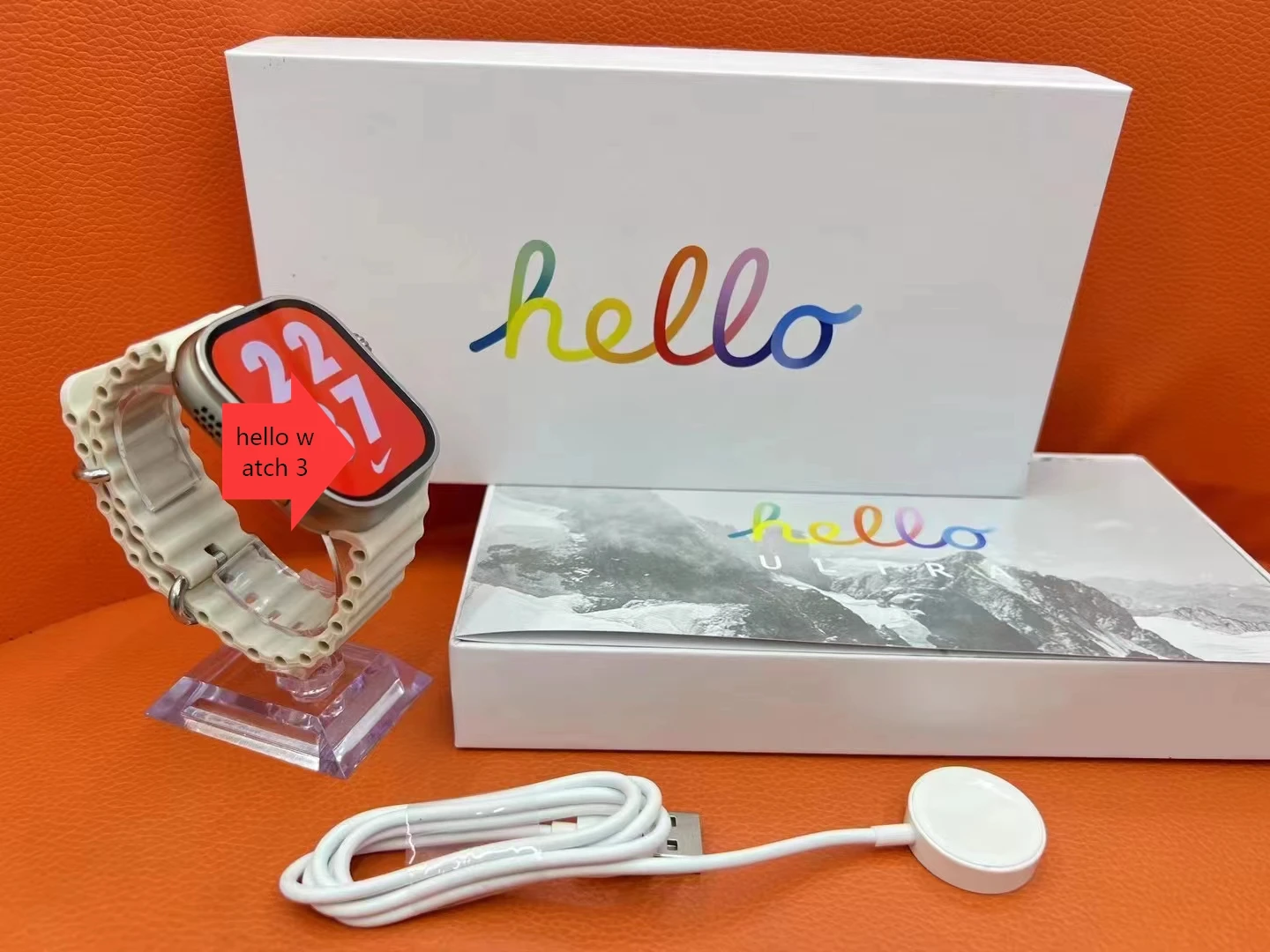 hello watch 3 smart watch 8 ultra sport fitness tracker 4GB storage 49mm always bright screen 450mAh NFC GPS compass smartwatch