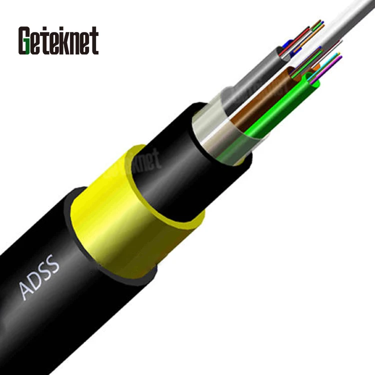 Geteknet 2km 12 24 32 48 96 144 core communication equipment cable ADSS G652D outdoor fibra optica fiber optic cable