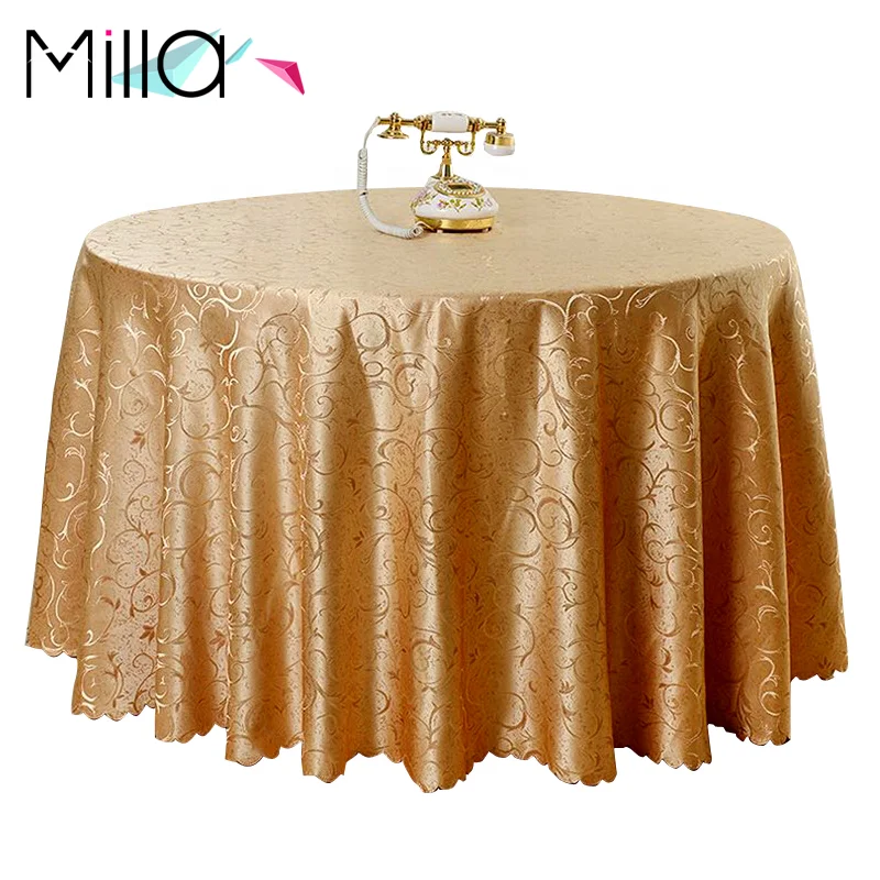 Оптовая продажа с фабрики, 120 дюймовая круглая Полиэстеровая жаккардовая Дамасская скатерть для свадебной вечеринки