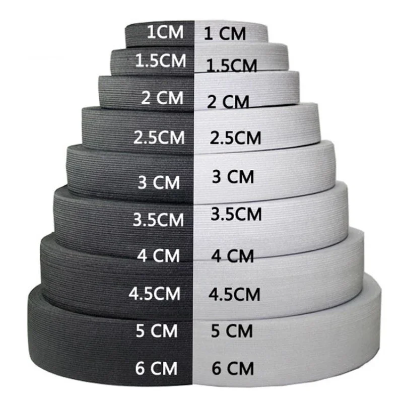 Factory directly Sale White Black Polyester Knitted Elastic Tape band for garment