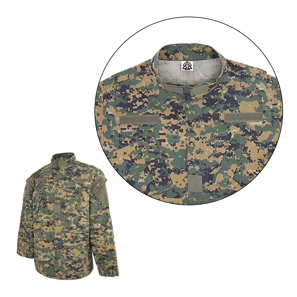 KMS High Quality Security Guard Dress Uniform Safety Uniform Shirts Reflective Tape Camouflage Hunting Clothes