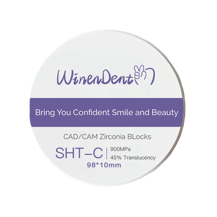 Good price 98mm system SHT-C 10MM Color zirconia block preshaded zirconia disc for Dental CAD CAM