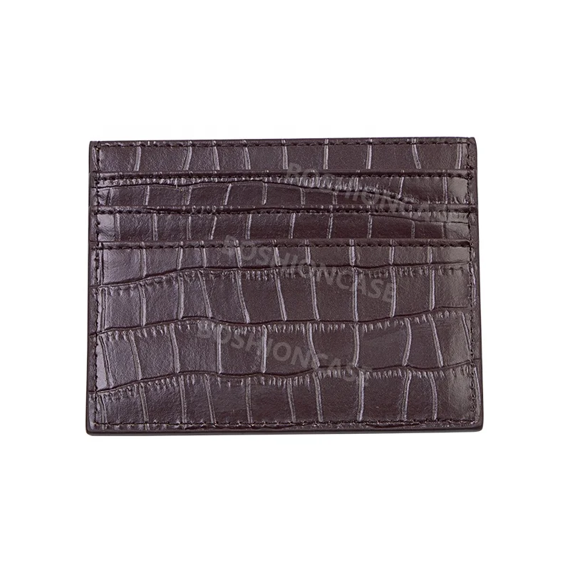 minimal slim Wallet Business minimalist RFID blocking coin Credit ID Card Holder Split crocodile leather men Card Case