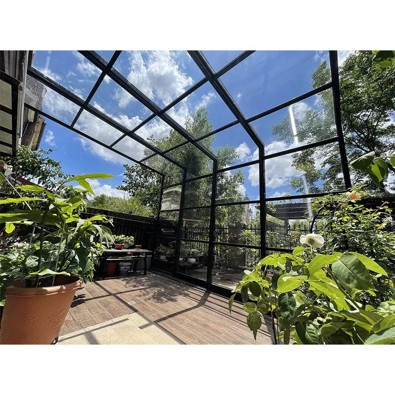 European-style aluminum alloy gazebo sun room pavilion sunshade thermal insulation glass room villa terrace canopy broken bridge