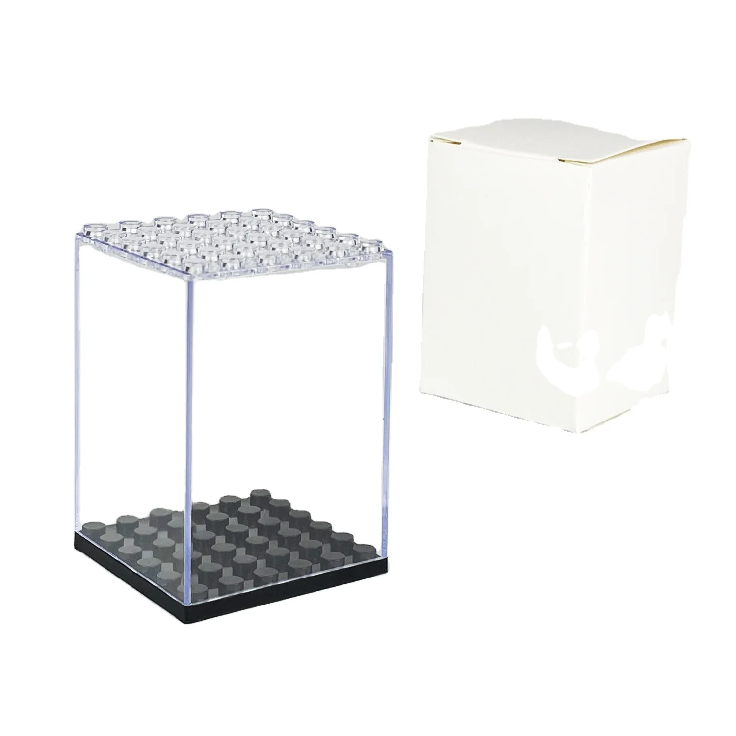 Detachable display box 1PCS doll storage three level dust transparent cover assembled doll building blocks toys