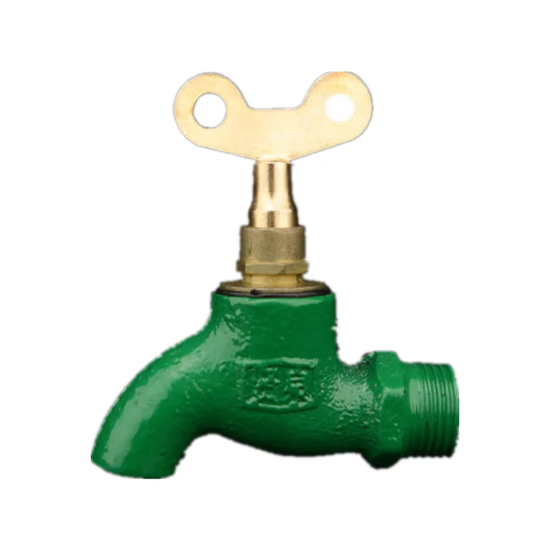 
Old-fashioned Iron With Lock Key Anti-theft Bibcocks Water Tap for Kitchen Outdoor Garden 