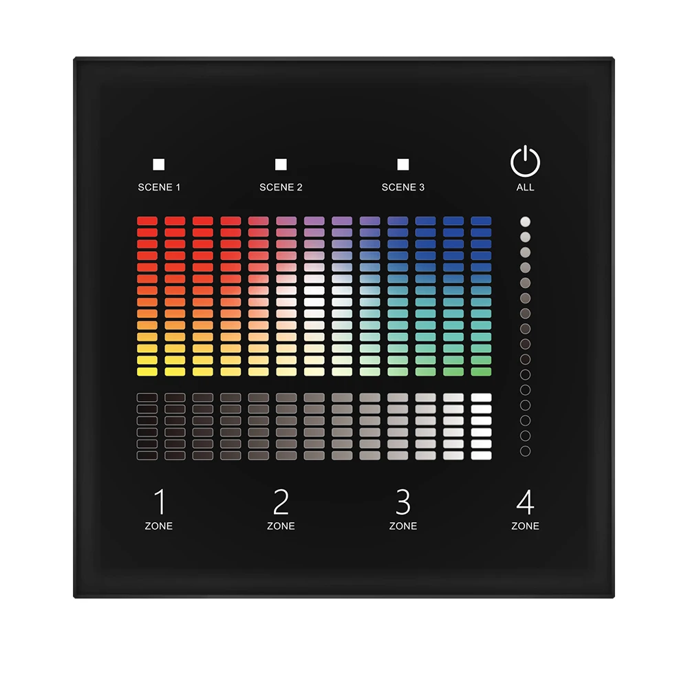 Новый Сертифицированный DALI-2 4-зонный главный контроллер TD2-4S RGBW настенная стеклянная сенсорная панель с питанием от автобуса DALI или 24VDC