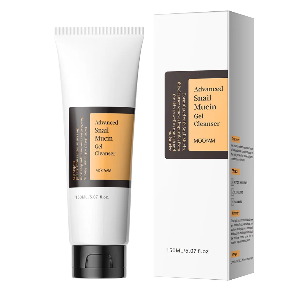 2024 Private Label Natural Moisturizing Facial Care Advanced Snail Mucin Face Foam Cleanser Gel Wash