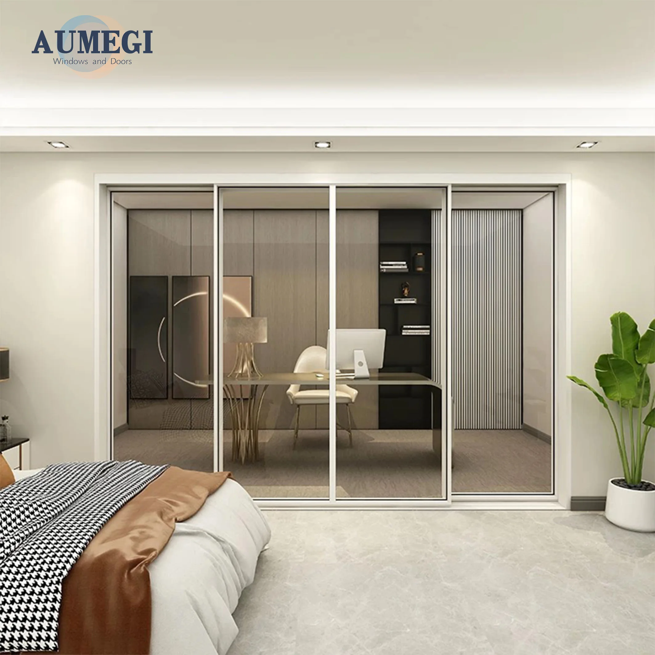 Aumegi Beautiful Design Security Sliding Door Sound Proof Slide Doors Design Aluminium Sliding Door