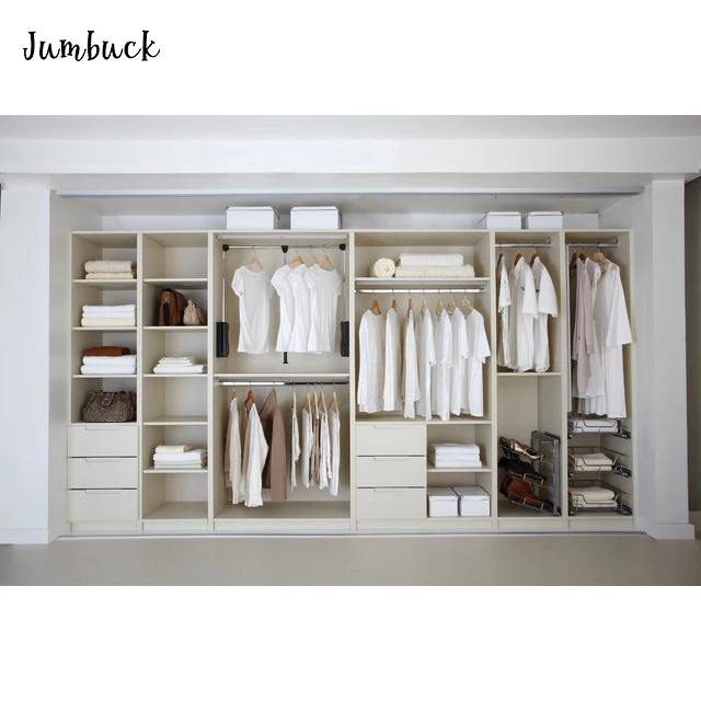 Новейший дизайн гардероба, встроенные Деревянные белые органайзеры для шкафа, простой шкаф для хранения