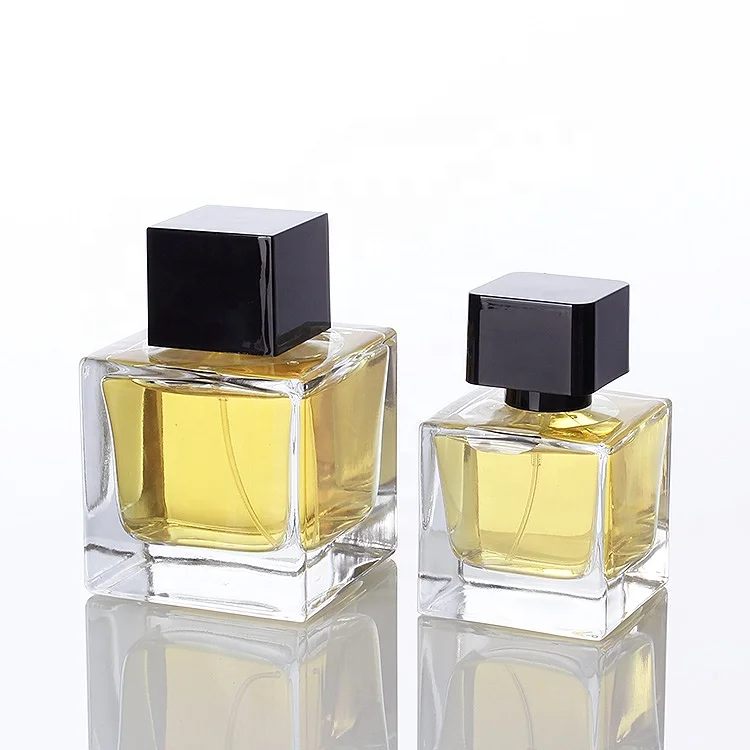 Wholesale 50ml 100ml custom empty luxury square perfume glass bottle men cologne spray perfume bottle