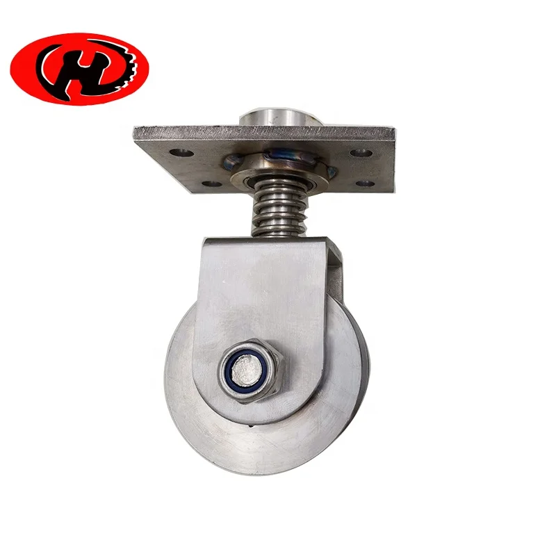 360 rotation stainless steel gate track roller wheel  201 304 stainless steel  roller with top mounted plate