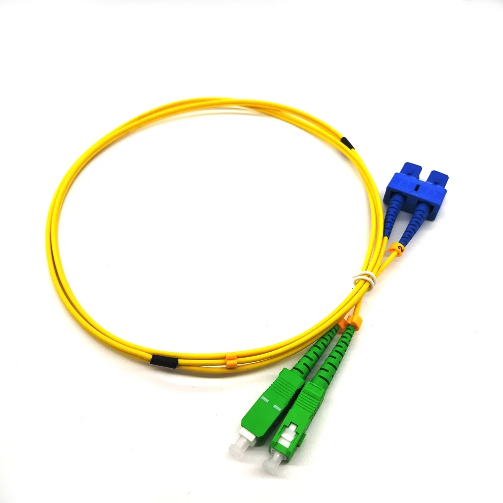 1.5m sc lc fc st upc apc connector SM9/125 2.0 mm duplex sc apc to sc apc outdoor fiber patch cord