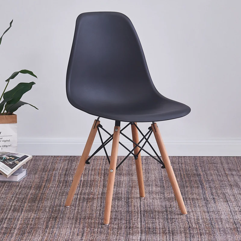 Красивая дизайнерская оболочка Cadeira Eam обеденный стул пластиковые обеденные стулья для ресторана с деревянными ножками