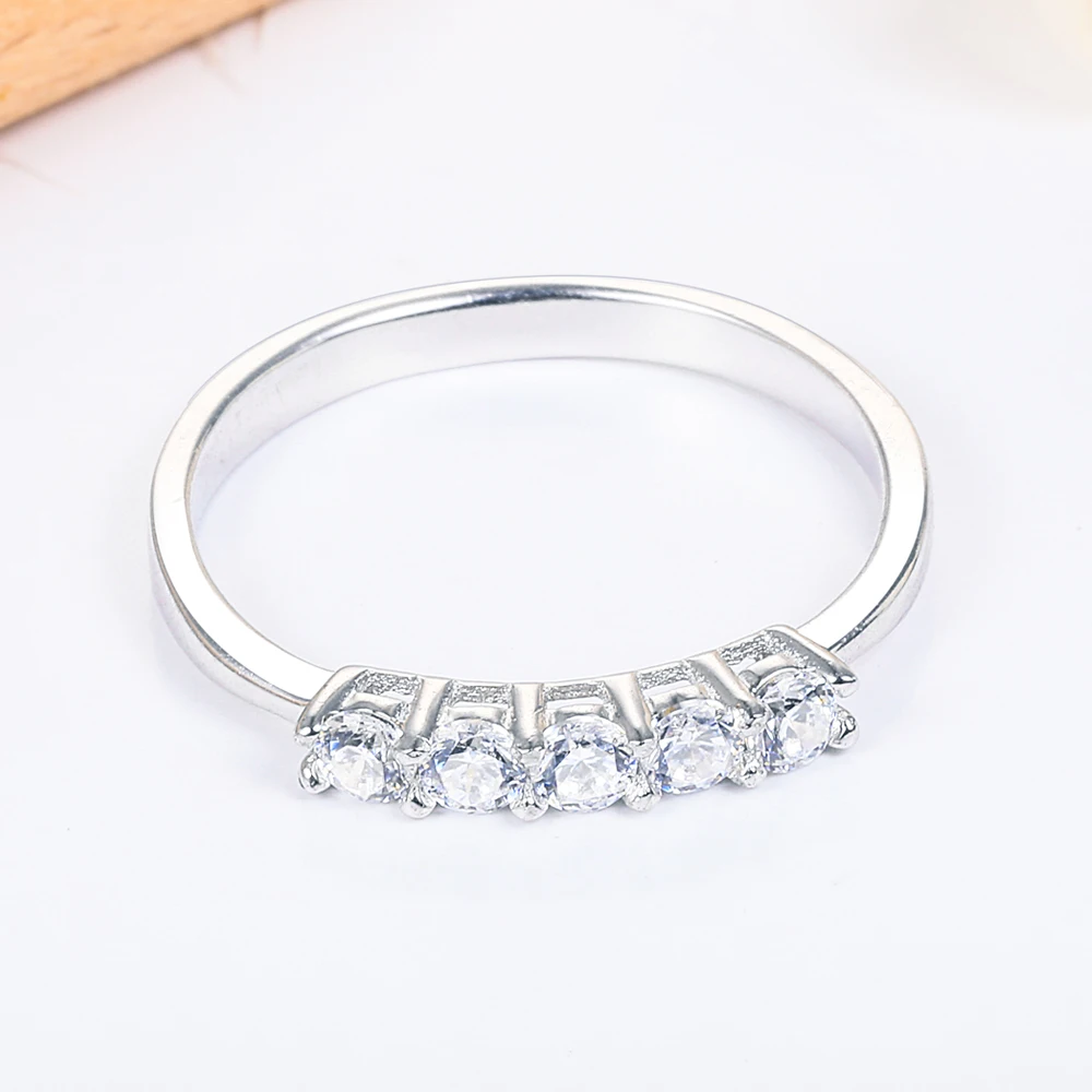 S925 sterling silver Ring ladies simple fashion diamond ring