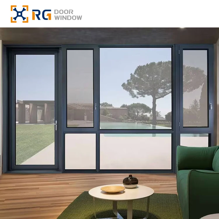 RG78 Custom Commercial Modern Aluminum Glass Exterior Storefront Main Aluminum Alloy Glass Sliding Door