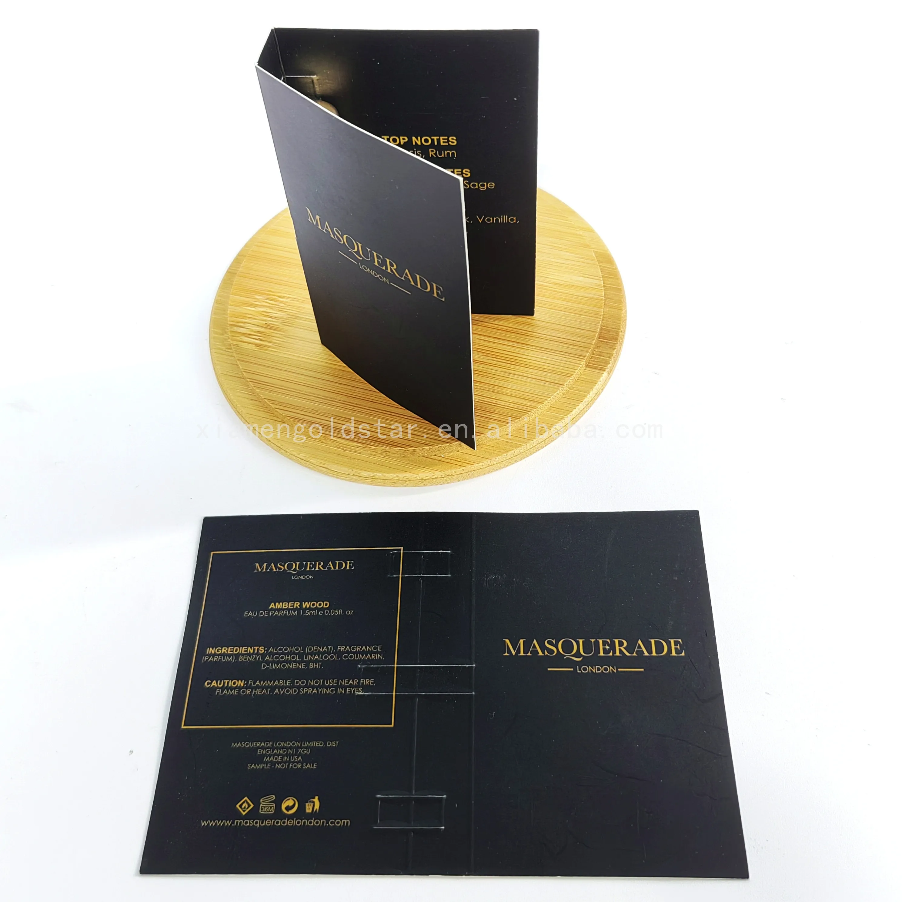 Custom printing Perfume Display Cards Fragrance Oil Sample Card luxury perfume tester holder