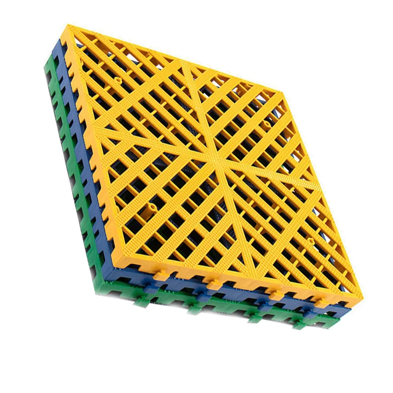 Wholesale 400*400*18mm colorful anti slip pp PVC interlocking garage floor tiles for car wash