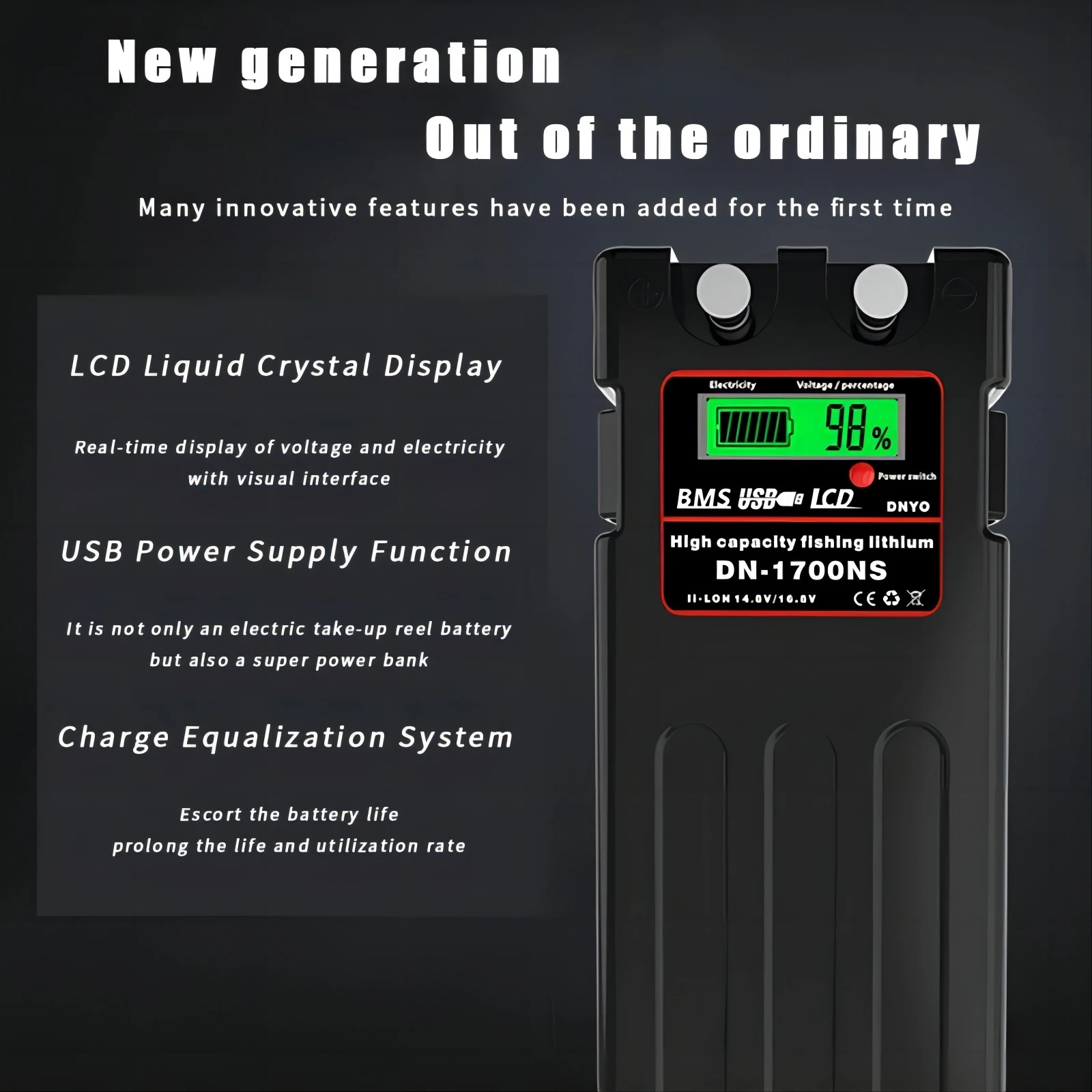 Lithium-ion electric winch 7000mAh 12V 14500mAh Deep Sea Electric Fishing Reel Take Up Wheels Lithium Battery