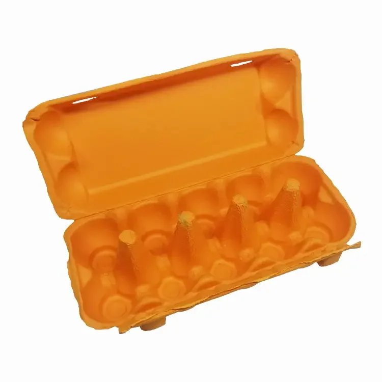 Custom Eco friendly molded pulp color egg box packaging tray sugar cane molding pulp packaging
