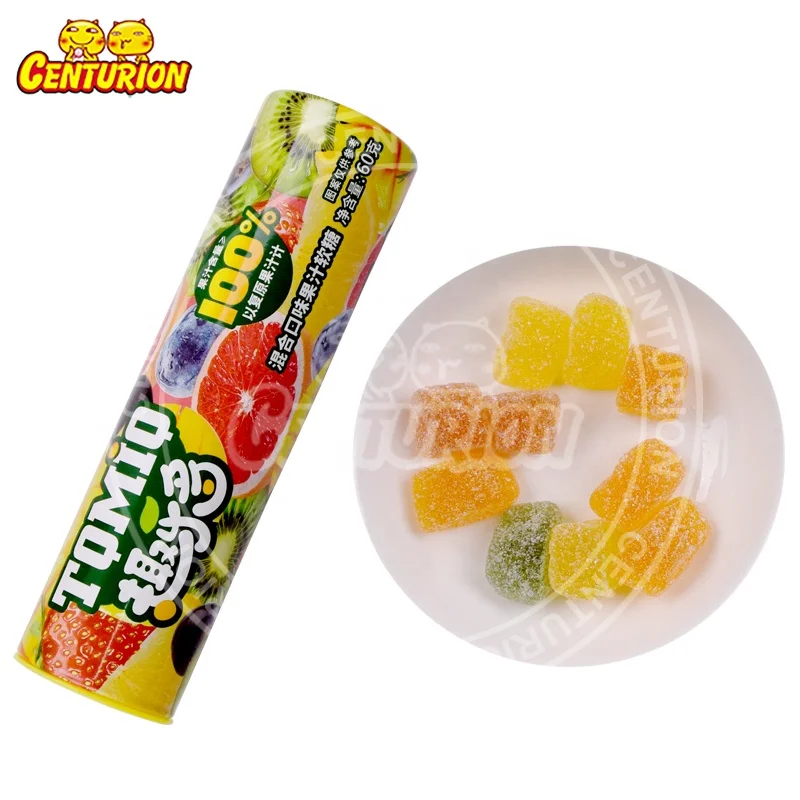 Wholesale natural juice Mixed fruit flavored bucket vegan Gummy Jelly Halal Sweet Candy