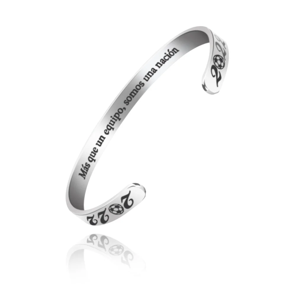 Silver opening C bracelet Argentina 2022 Football theme bracelet DIY bracelet fashion jewelry