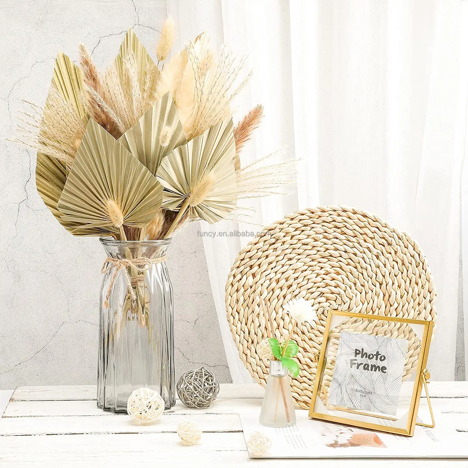 Fast Delivery Pampas Artificial Dried Flower Leaf Decorative Preserved Leaf Palm Tree Leaves