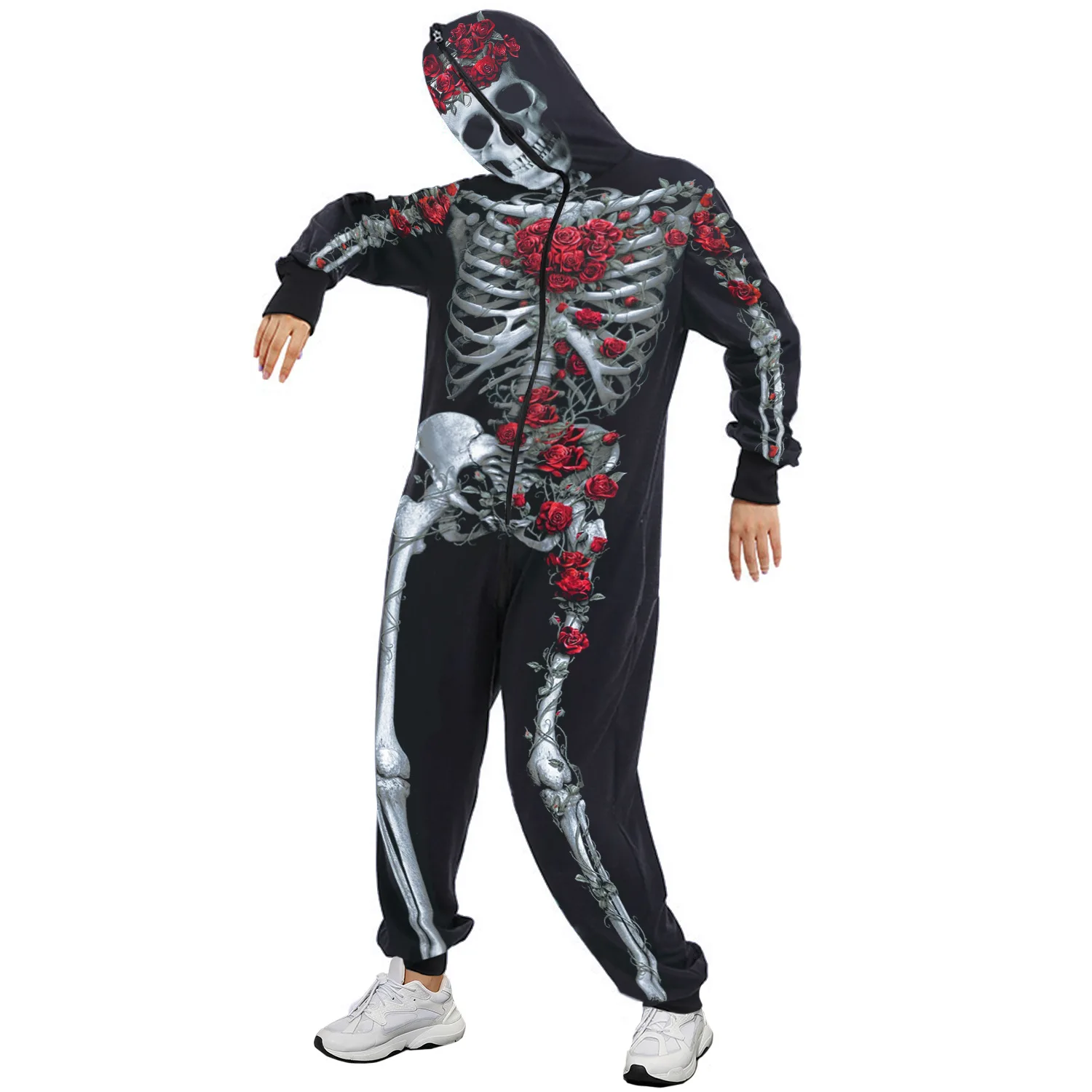 New Skeleton Halloween Clothing Multiple Styles Skeleton Bodysuits Cosplay Zipper Sweater Clothing
