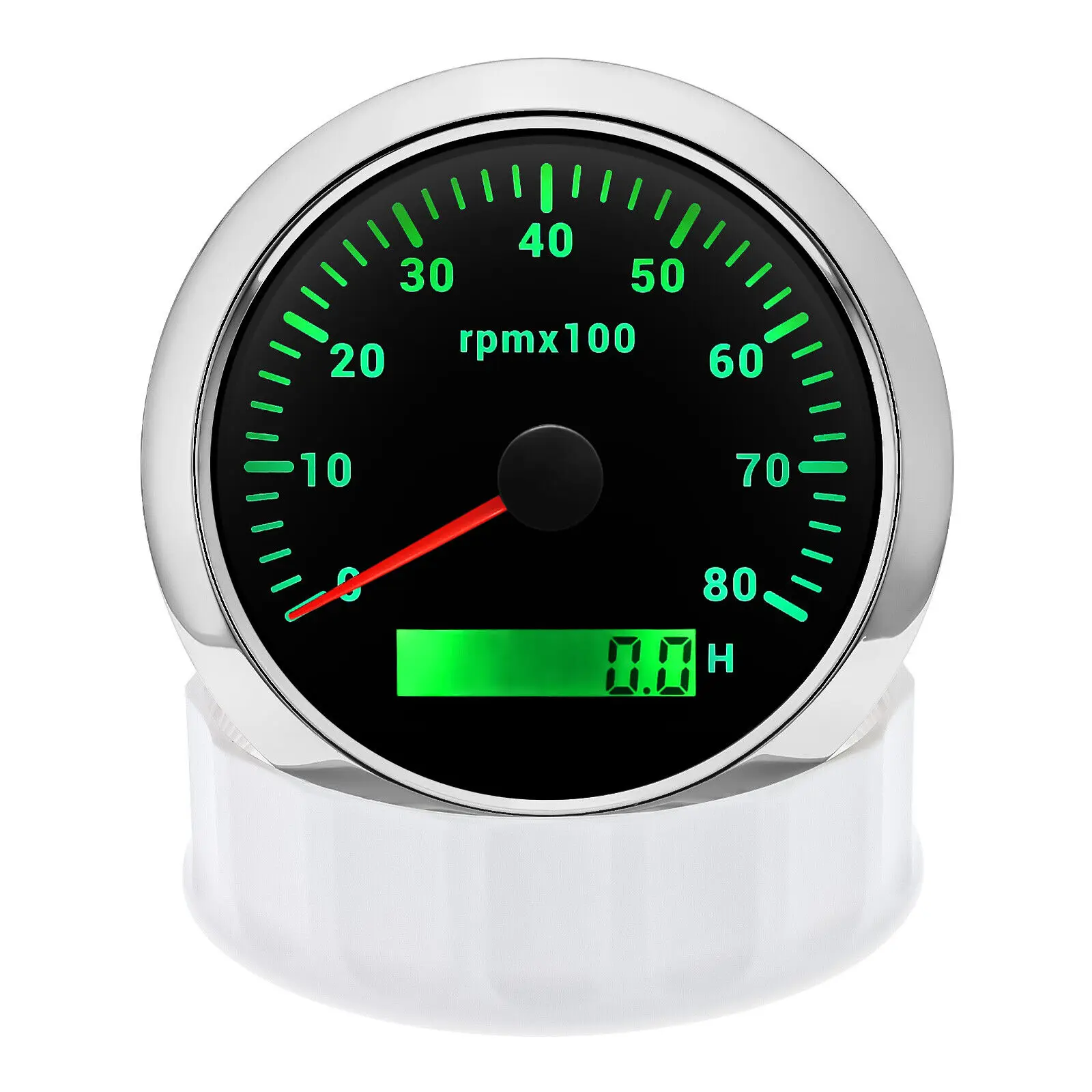 85mm Marine Tachometer Tacho RPM 0-8000RPM Gauge LCD Hour Meter for Boat 12/24V