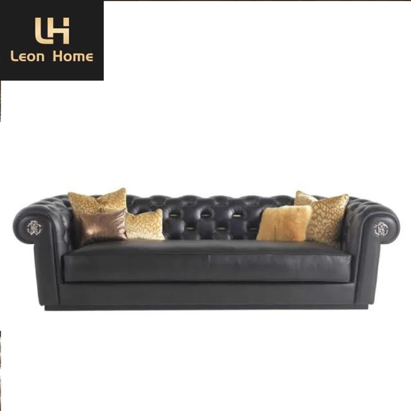 High Quality American Style Luxurious Sofa Contemporary Italian Luxury Lounge Leather Sofa