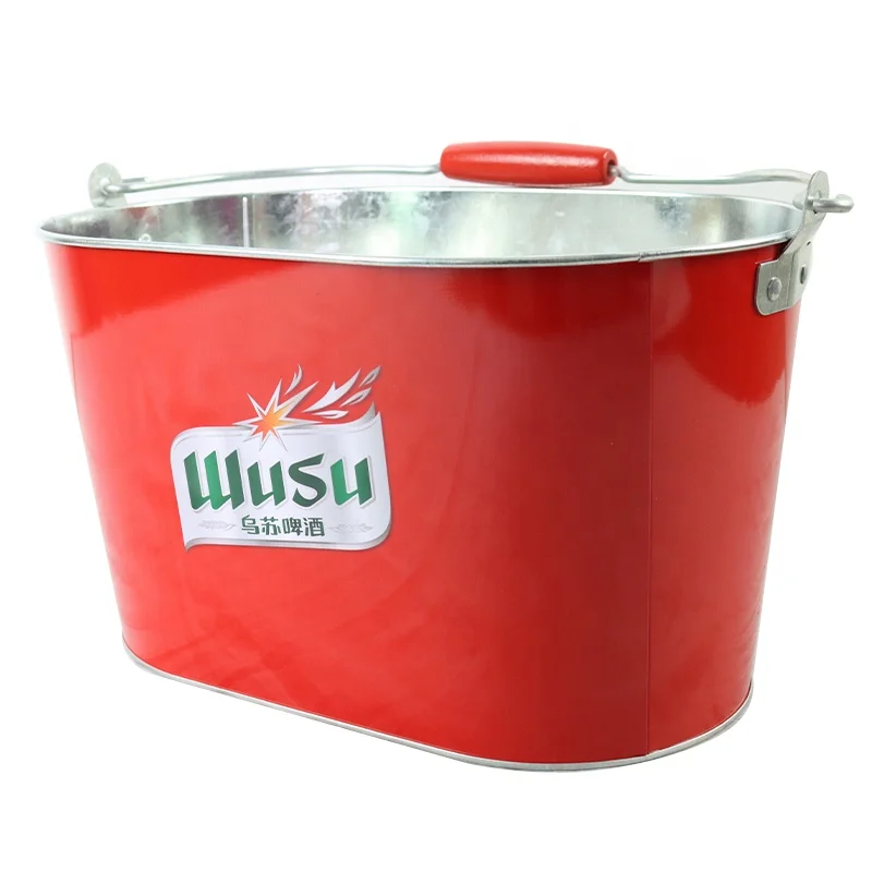 Factory Custom Tinplate Pail Empty Storage Small Metal Bucket Food Grade 5L 10L Beer Ice Tin Bucket With Handle