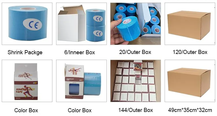 EONBON Wholesale Waterproof Knee Physiotherapy Athletic Muscle Kt Tape Elastic Kinesios Tape Precut Kinesiology Tape For Sports