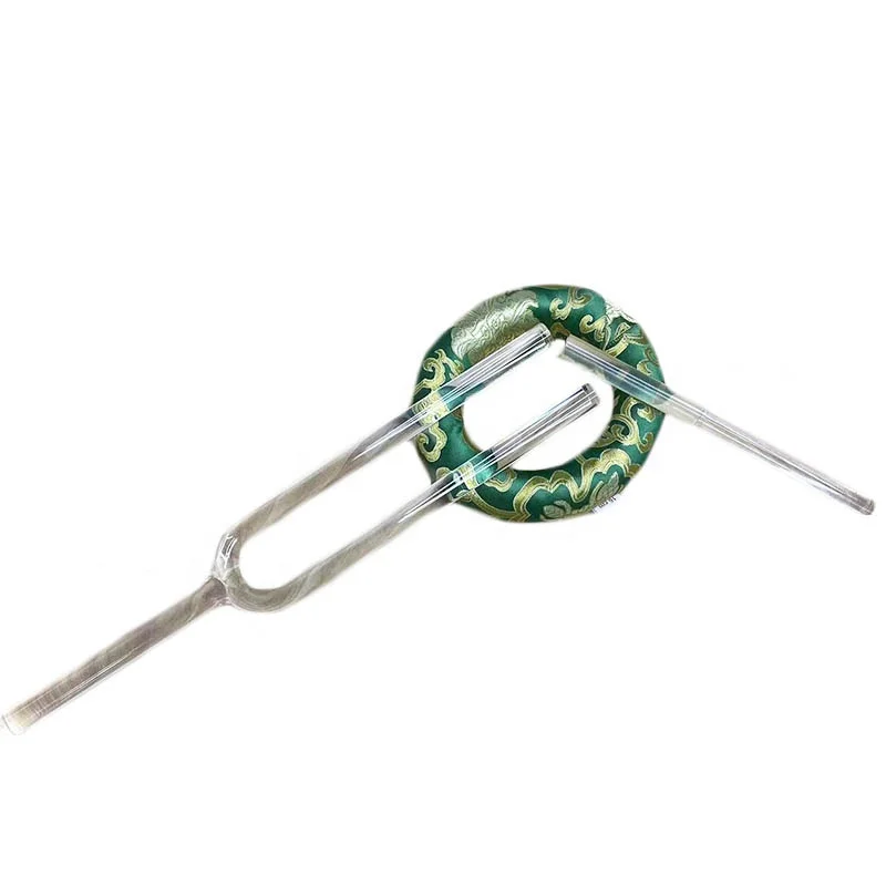 RINGChANT 16mmTo 30mm Clear High Purity Quartz Crystal Tuning Fork With Bag for Meditation