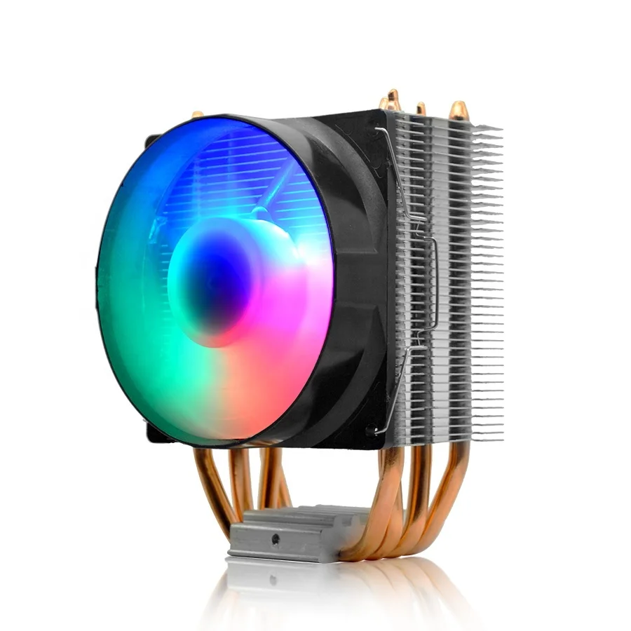 Кулеры RGB для процессора intel LGA 115X 1366 2011 2066 Ryzen 5 3600X 3400G 2600X 1600 1500X 90 мм 4 тепловых