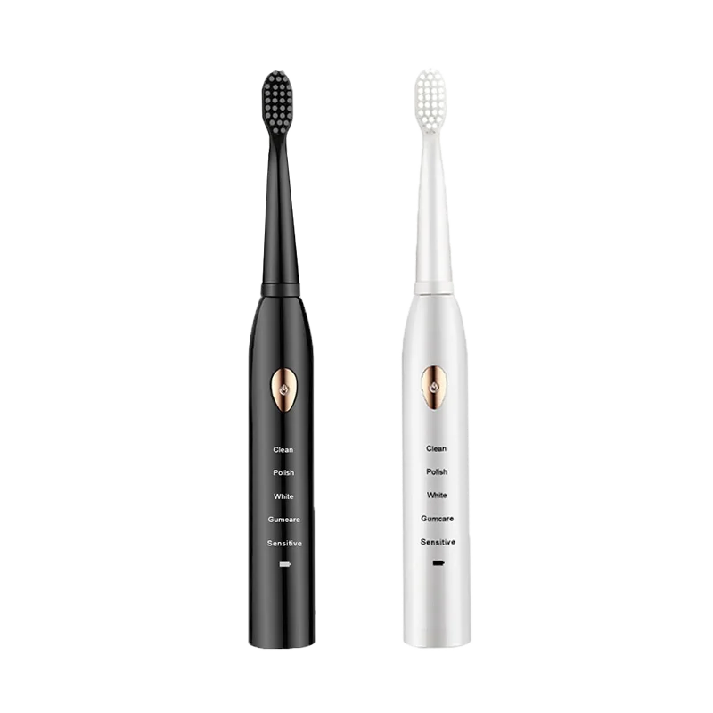 Adult Black White Classic Acoustic Electric Toothbrush Adult 5-gear Mode USB Charging IPX7 Waterproof Acoustic Electric