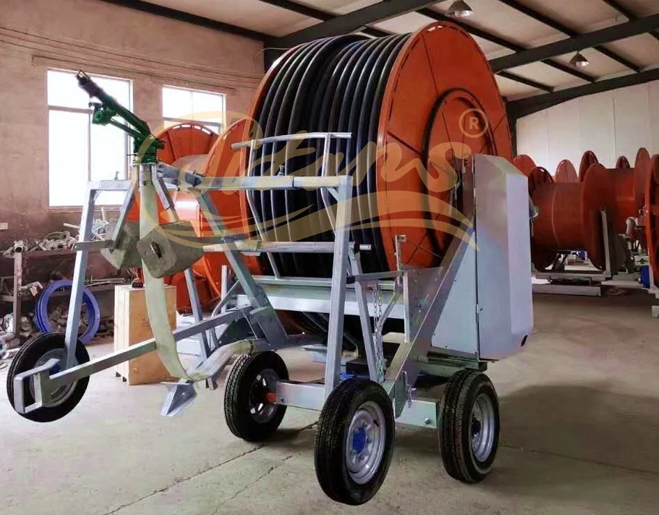 Titans 75-400 New Hose Reel Irrigation Machine with Rain Gun Sprinkler for Farm System