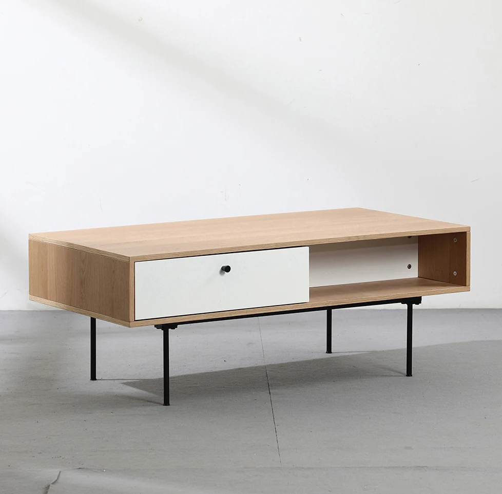 Latest Design Popular Product Hot Sale Wholesale Price Home Side Table Rectangle MDF Wood Coffee Table with Drawer