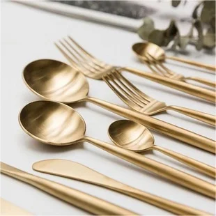 Stainless Steel Metal Tableware Creative Matte Travel Cutlery Set
