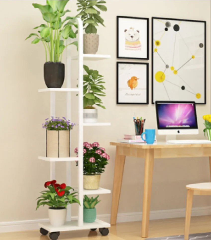 YQ JENMW Flower wall stand living room floor movable wedding flowers stand multi-layer iron flower stand