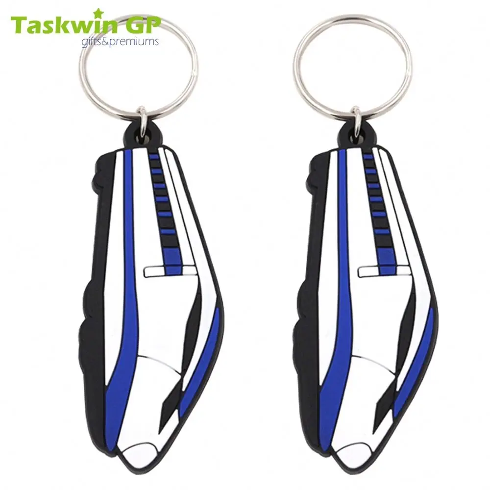 Taskwingifts Personalization wholesale custom logo made shaped soft pvc rubber cute train key chain train keychain