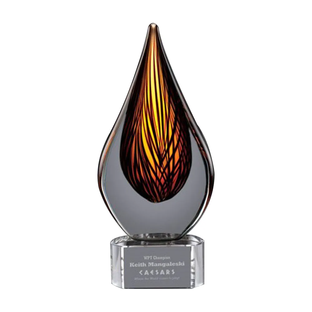 2019 Noble Beautiful In Colors Liuli Art Glass Trophy from  Factory