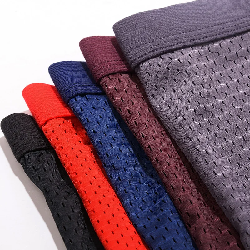 
2021 Hot selling Wholesale Mens Briefs Ice Silk Breathable Mesh Hole Underwear Bulk DDP Boxer 