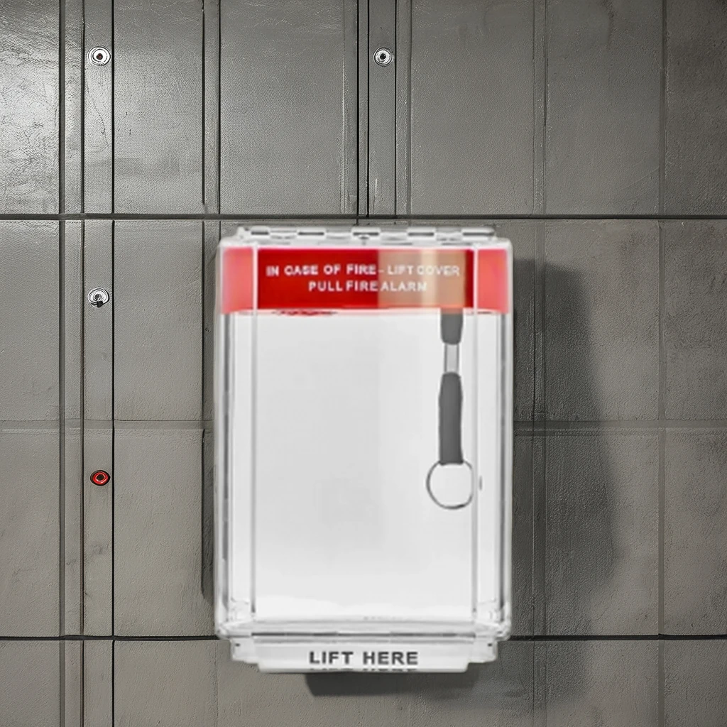 SUMRING Manual Call Point Pull Station can with Protective Cover Optical Push Button Manual Call Point Cover for Fire Alarm
