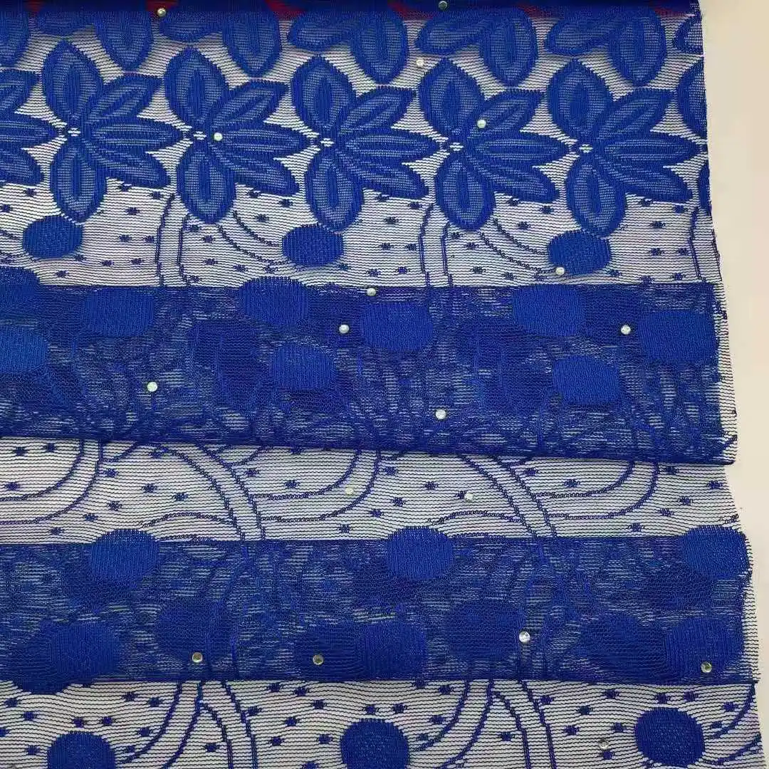 Factory manufacture various popular product tricot fabric super poly tricot mesh lace cord lace fabric