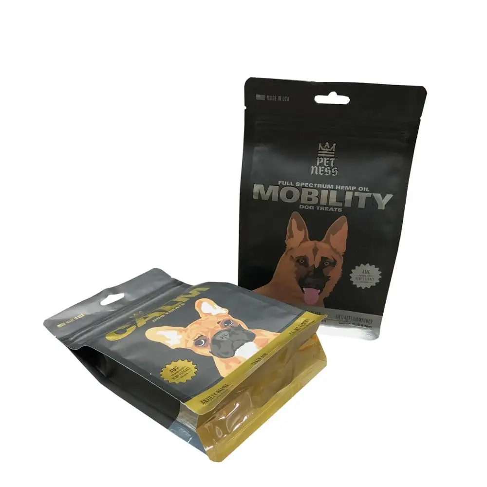Mylar Bag Zipper Lock Foil Lined Square Bottom Bags of Dog Food Packaging Bag Resealable Matte Black Rice Heat Seal Paypal